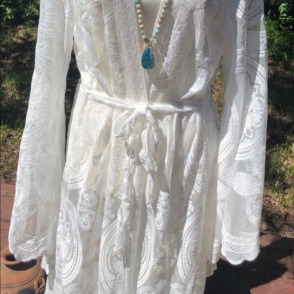 5 🌟Fave! Scalloped Lace Swim Kaftan / Kimono - Picture 8 of 9